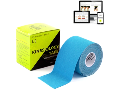 Kalahari 1 X Rolo De Fita Kinesiológica Profissional Com E-Book De Aplicações - Synthetic Kinesiology Tape Para Melhor Adesão E Resistência À Água