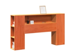 Cabeceira com Arrumação 140 cm Pinho Maciço Castanho mel MAISON EXCLUSIVE