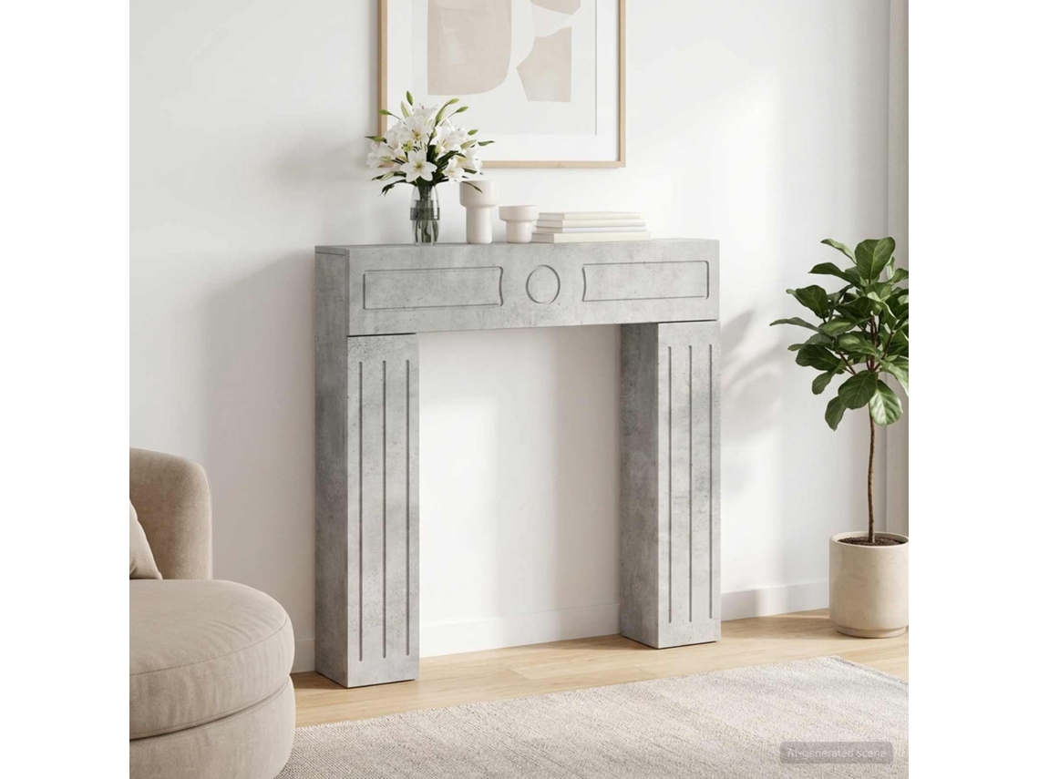 Vidaxl Moldura De Lareira Cinzento Cimento 102 X 18 X 100,5 Cm