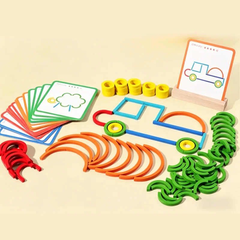 Brinquedo Educativo Infantil De Madeira Com Labirinto De Contas Em Formato De Montanha-russa