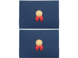 Porta Diplomas Triplo, Papelão Resistente, Azul Escuro, 2 Peças, Capa Protetora Para Documentos E Prêmios, Porta