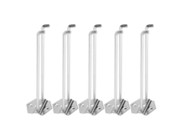 Conjunto de 5 ganchos de aço galvanizado para guardar chaves e porcas na oficina, capacidade de 3 a 5 kg, 200 x 6 mm