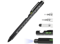 Caneta Multifuncional Genérica| Ferramenta 9 Em 1 Com Luz Led- De Engenheiro Chave De Fenda, Nível, Régua E