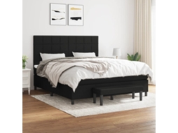 Vidaxl Cama Com Molas/colchão 160x200 Cm Tecido Preto