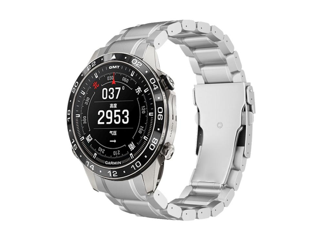 Bracelete para Garmin Ocean Silicone Bicolor Fivela Dupla Laranja e Preto XIAOMOYU (26mm)