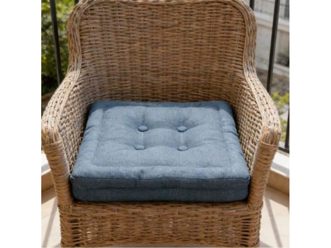 Tapete Chão Acolchoado Linho 60x60x10 Cm Assento Tatame Macio para Quarto Varanda