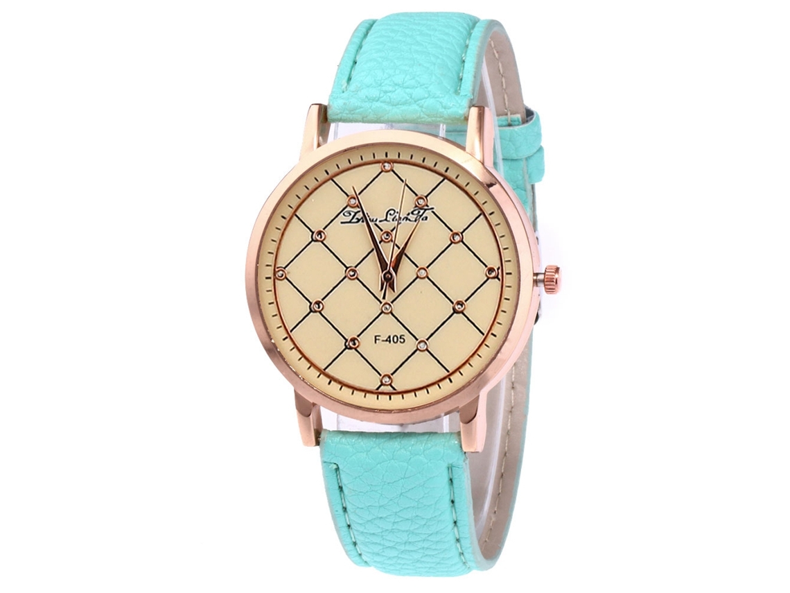 Reloj De Cuarzo Con Correa De Cuero Pu Unisex Estilo Casual Dial Personalizado (menta)