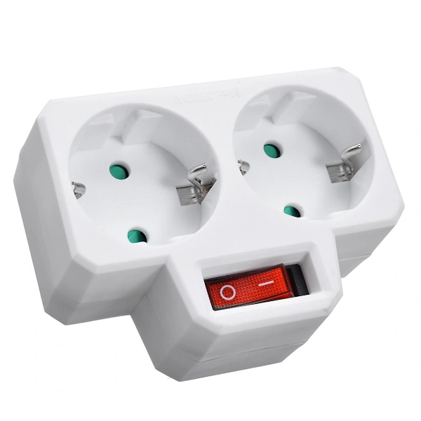 Tomada Dupla de 250v com Interruptor e Conector Branco BRILVIBERA
