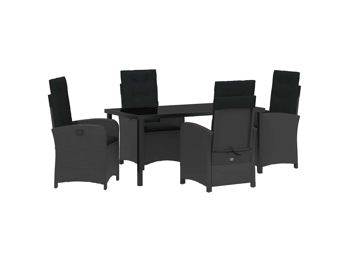 Maison Exclusive - Conjunto De Jantar Para Jardim Com Almofada 5 Pcs Preto Vime Pe