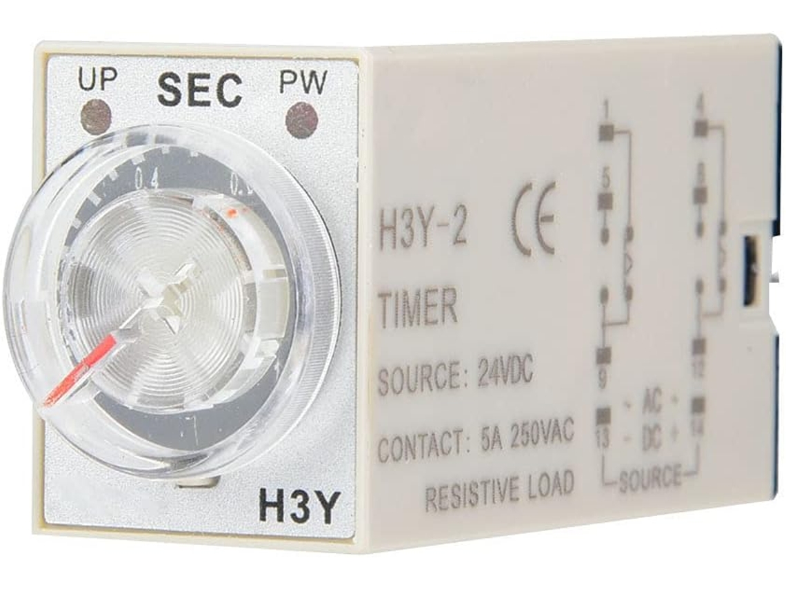 Relé De Tempo H3y-2 24v 3s 6s 10s 30s E 60s 01s Para Uso Industrial.