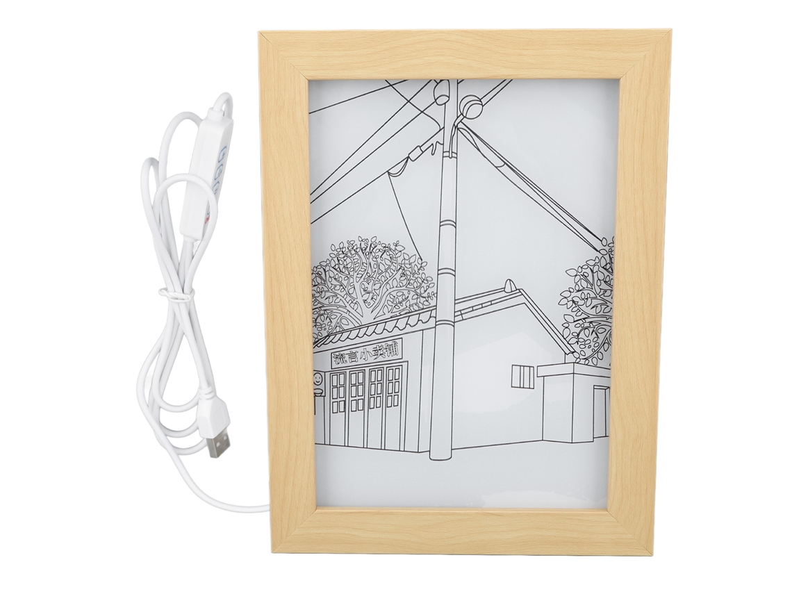 Pintura Iluminada Led Usb com 3 Modos de Luz Simulação Solar Decorativa Parede Anime | S/MARCA