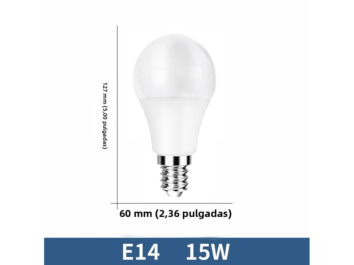 Lâmpadas Led (tricolor De 15w Com Base De Rosca E14) Com 6 Leds, Altamente Eficientes E Econômicas, Com Vida Útil De Até 50.000 Horas.