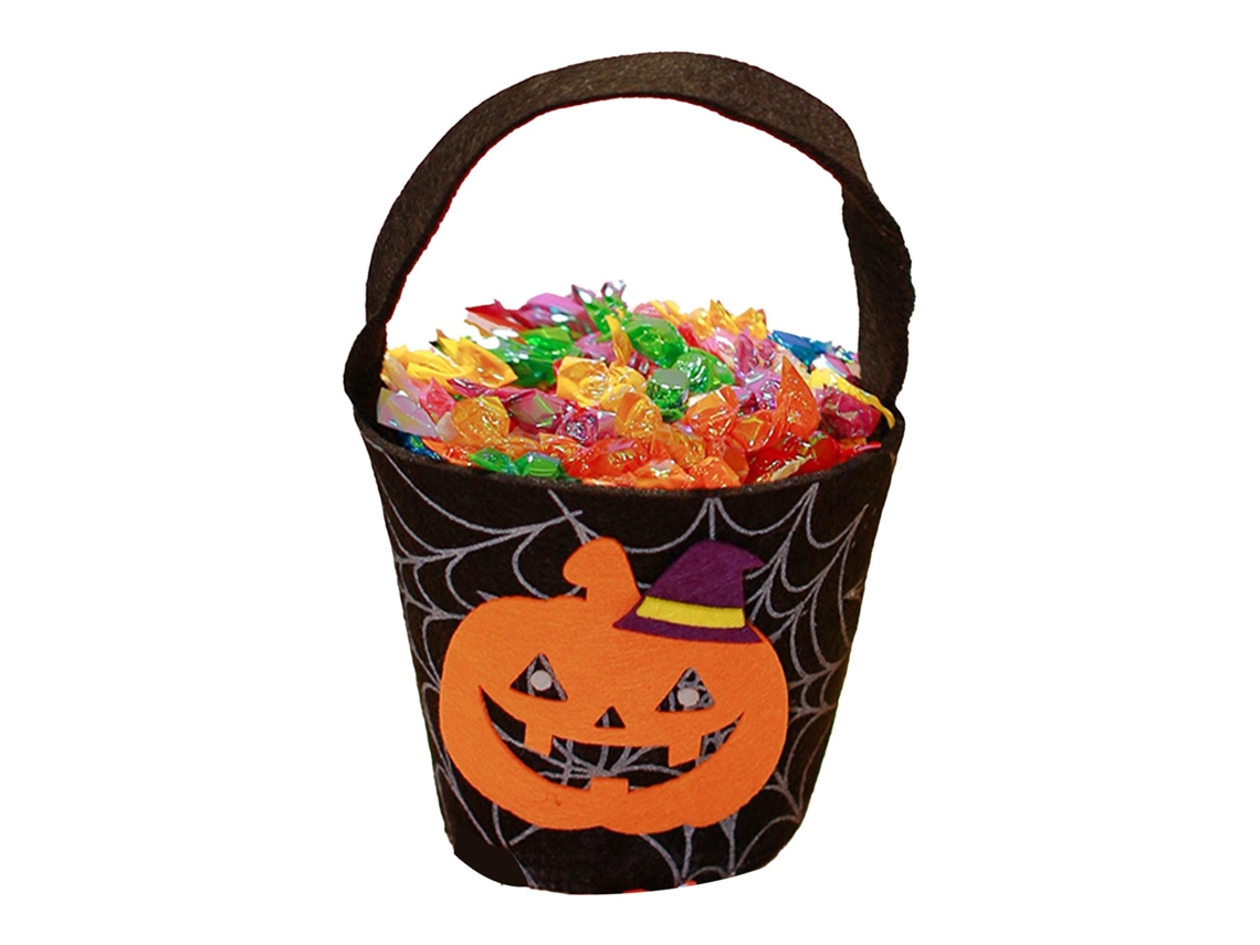 Balde de Doces Halloween Teia de Aranha Tela Não Tecida Padrão