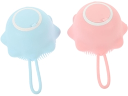 Conjunto De Escova Banho Healeved 2 Peças Para Meninos E Meninas, Esponja De Banho Silicone, Cabeça De Escova
