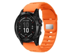 Bracelete para Garmin Fenix 7x / 7x Pro Silicone Estampa Rugosa Liberação Rápida Laranja XIAOMOYU