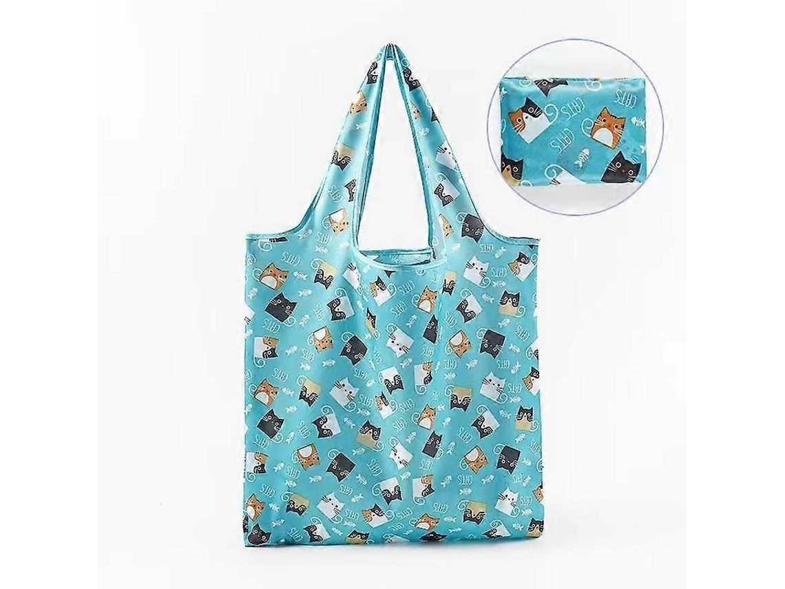 Bolsa Grande de Tecido Oxford Grosso, Ombro Grande, Ecológica, Reutilizável, Portátil, Feminina Dob Rável, Compras. GOKOCO