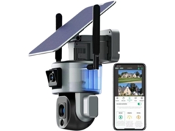 Câmera de Segurança Externa Solar para Residências, 4g, 8mp, 4k, Tela Dupla, Zoom de 10x. SFUSHOS
