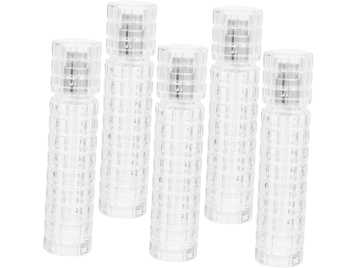 De 5 Frascos De Perfume Vazios De Vidro Transparente , Frascos Spray Reutilizáveis Para Viagem