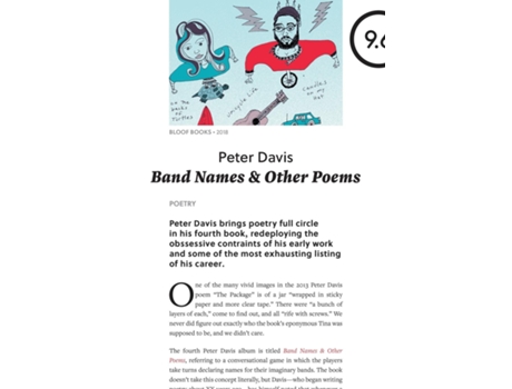Livro Band Names Amp Other Poems De Peter Davis (inglês)