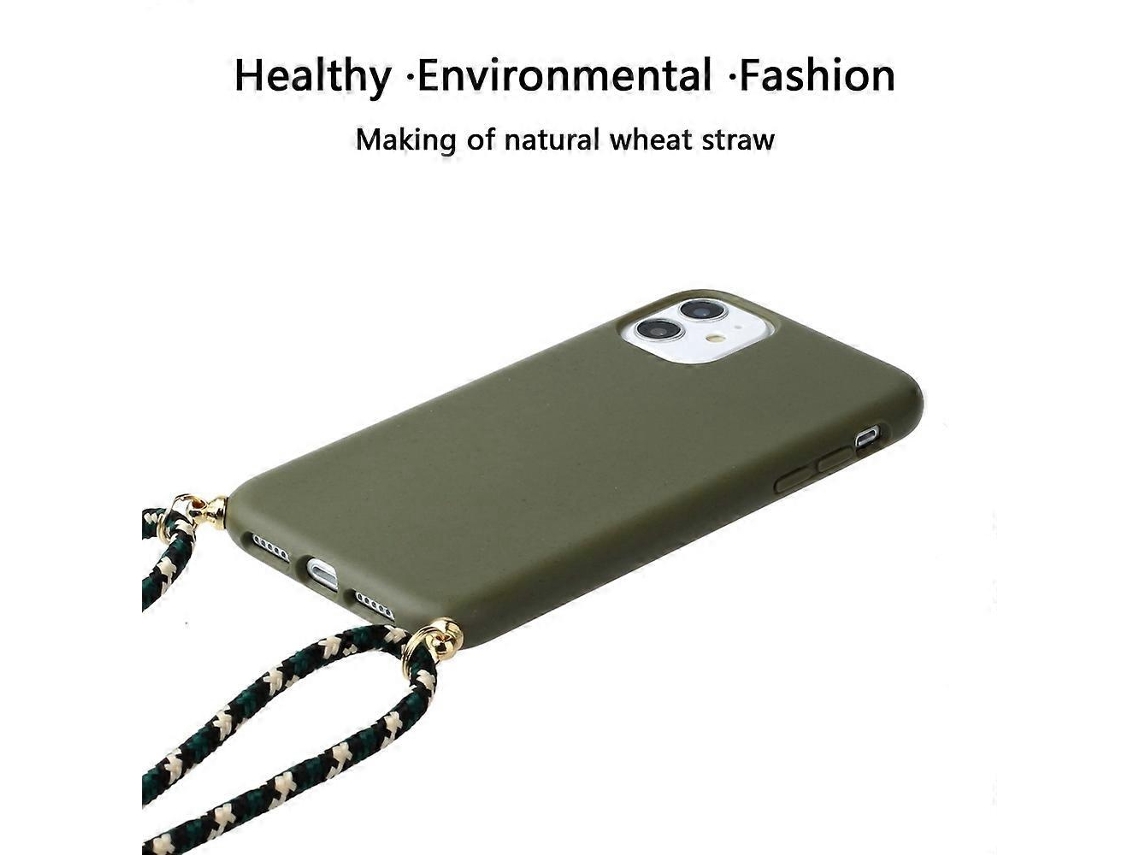 Capa De Celular Estilo Palha De Trigo Para Iphone 11 De 6,1 Polegadas, Capa Protetora De Tpu Macio Com Alça