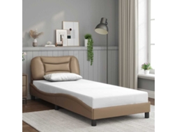 Vidaxl Estrutura De Cama Sem Colchão Hvar Couro Artif. 80x200 Cm Cappuccino