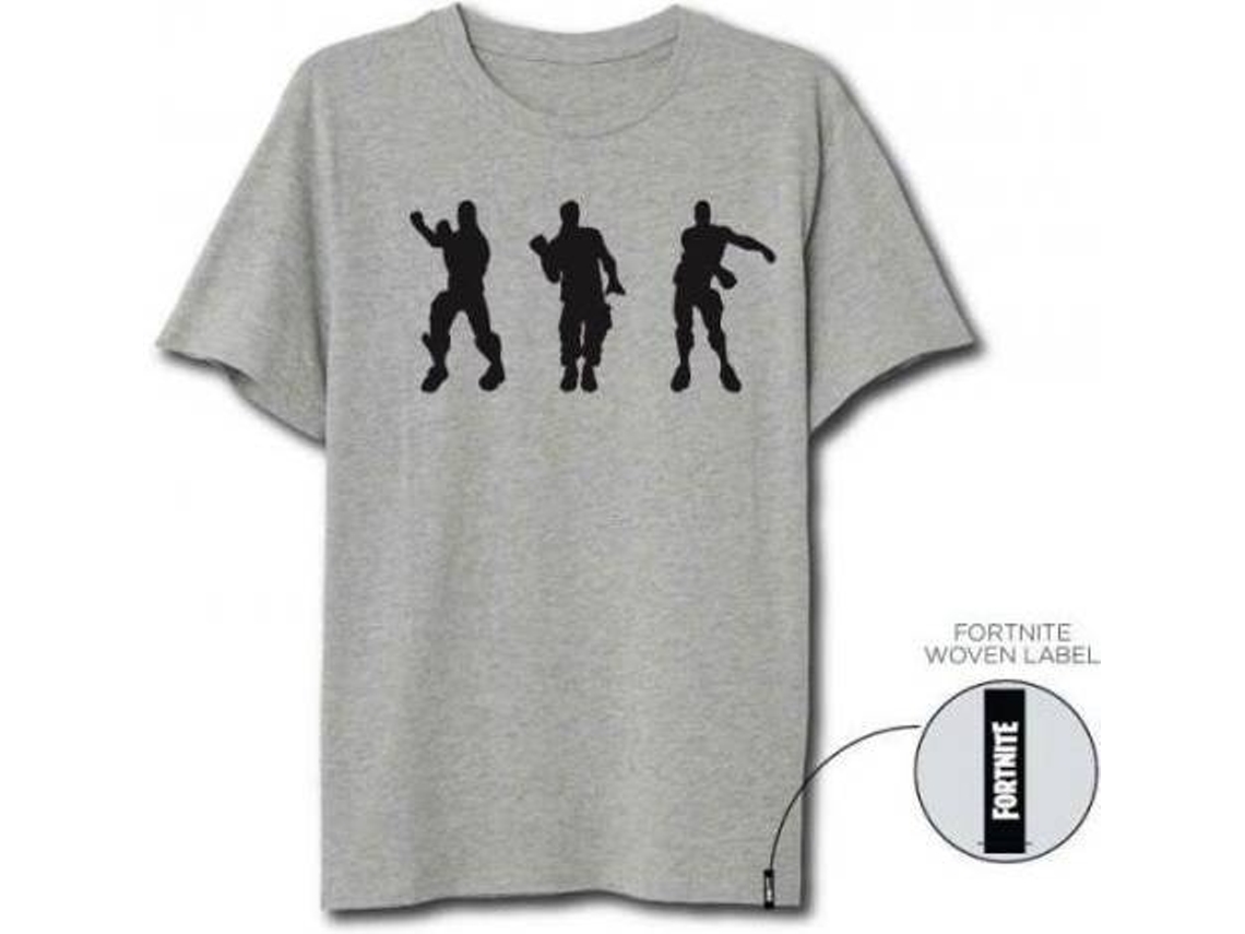 T-shirt FORTNITE 3 danças em Cinzento claro