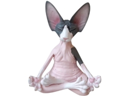 Estátua de Gato em Resina para Meditação LAXISCREED