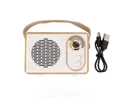 Aetheria alto falante Portátil Vintage Estilo Clássico Cute Bt 5.3 Som Estéreo Hifi 500mah Branco