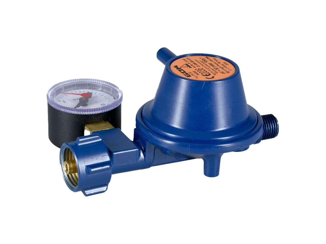 Cozinha Unisex TALAMEX Regulador de pressão de gás direto gok 50mbar com manômetro (Azul - Tamanho Único)