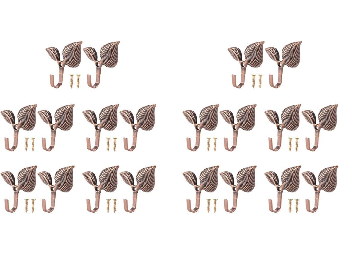 20 Peças De Ferro Decoração Parede Em Formato Folha, Na Cor Vermelho Bronze