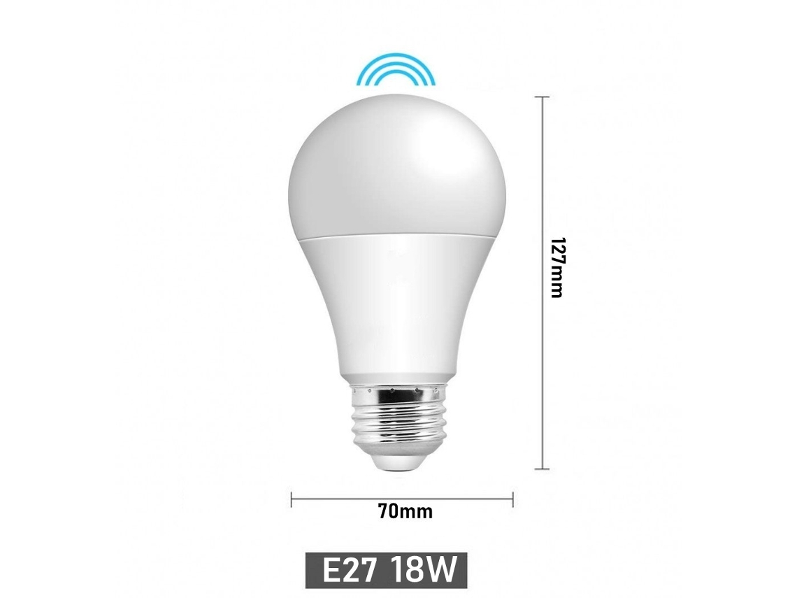 Lâmpada Led Inteligente (branco Quente, 18 W, 220 V) Com Sensor De Movimento Por Radar, Base E27, Lâmpada Infravermelha De Baixo Consumo.