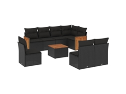 Garden Sofa Set, Garden Sofa Sets Vidaxl Preto Rattan / Vime (n/a)