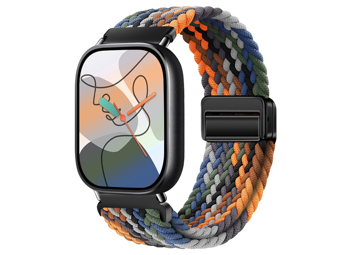 Pulseira magnética em nylon trançado com conector dourado para Xiaomi Mi Band 10 Pro, Huawei Fit 5, Redmi Watch 6, Redmi 4 e 5.