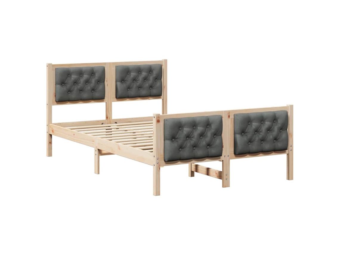 Conjunto 1 Cama Moderna Vidaxl Castanho Madeira De Pinho Maciça (120 X 200 Cm)