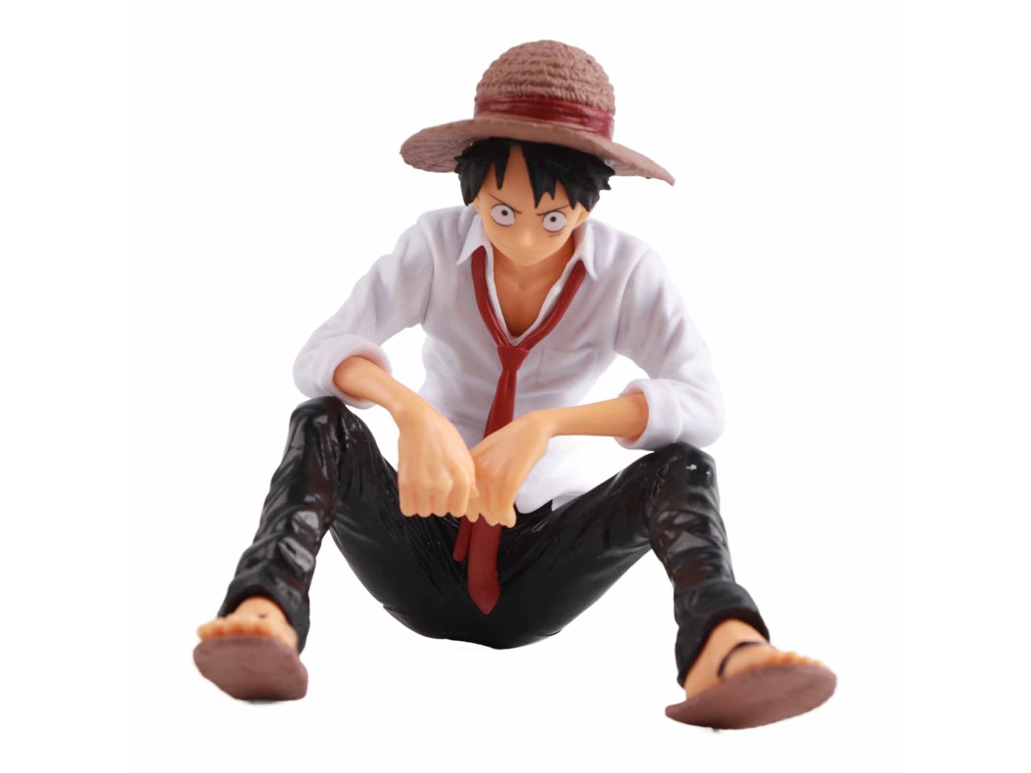 Primerox figura de Ação Luffy Pvc Sentado Boneco Decoração Anime para Carro Quarto Cabeceira 10cm