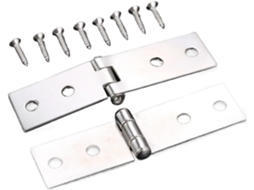 Dobradiças Giratórias Ocultas Para Portas, 2 Peças, Prateadas, Para Armários E Malas, Com 4 Furos E Parafusos Inclusos