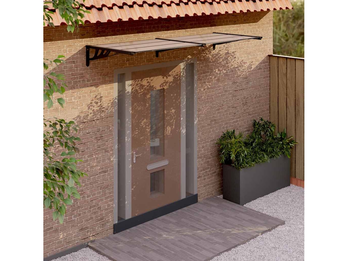 Vidaxl Toldo De Porta 239x90 Cm Policarbonato Preto