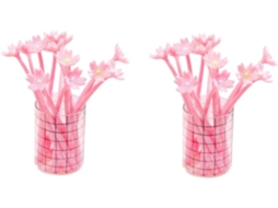 Conjunto De 20 Canetas Em Gel Cor Rosa Com Estampa Floral, Ideais Para