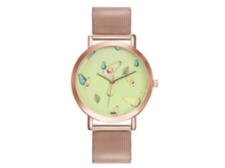 Relógio de pulso Zhoulianfa estilo fofo para casal com pulseira de aço (ouro rosa)
