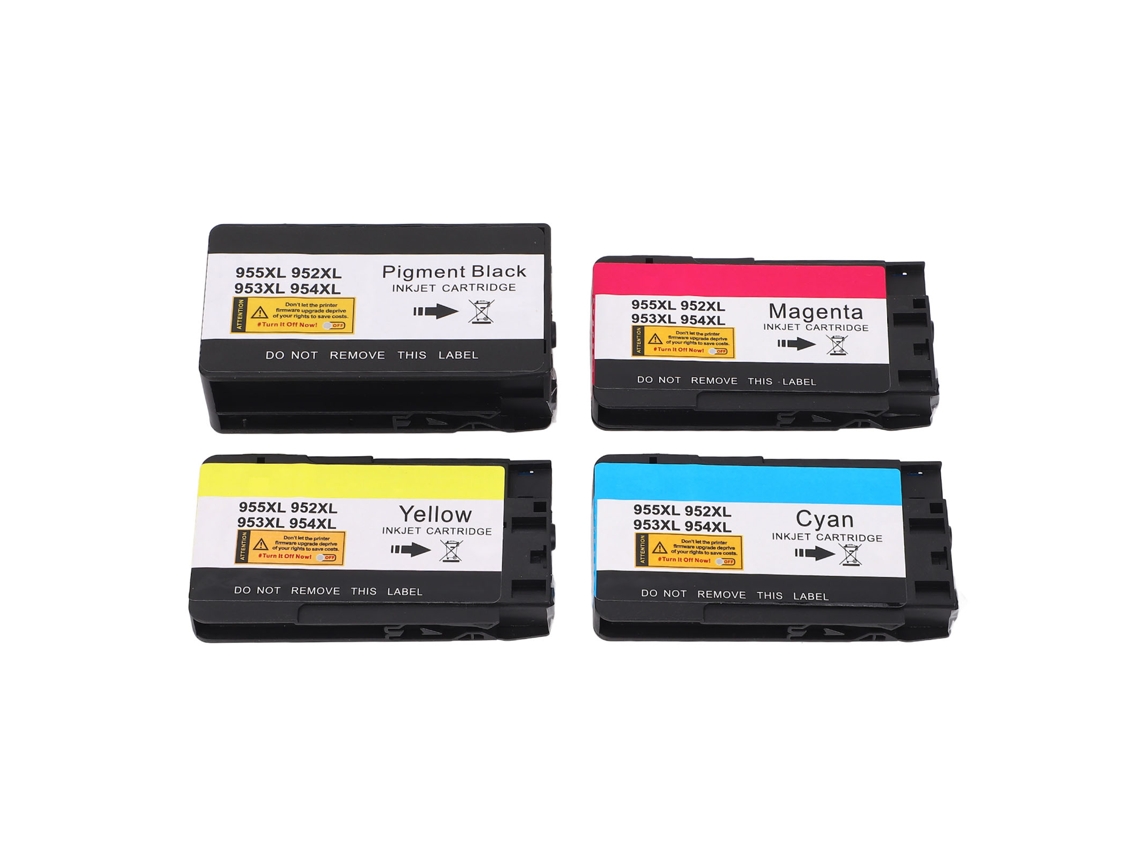 4pcs Cartuchos de Tinta 952 953 954 955xl Pacote Combo para Impressora Officejet 8702 Preto Ciano Magenta Amarelo