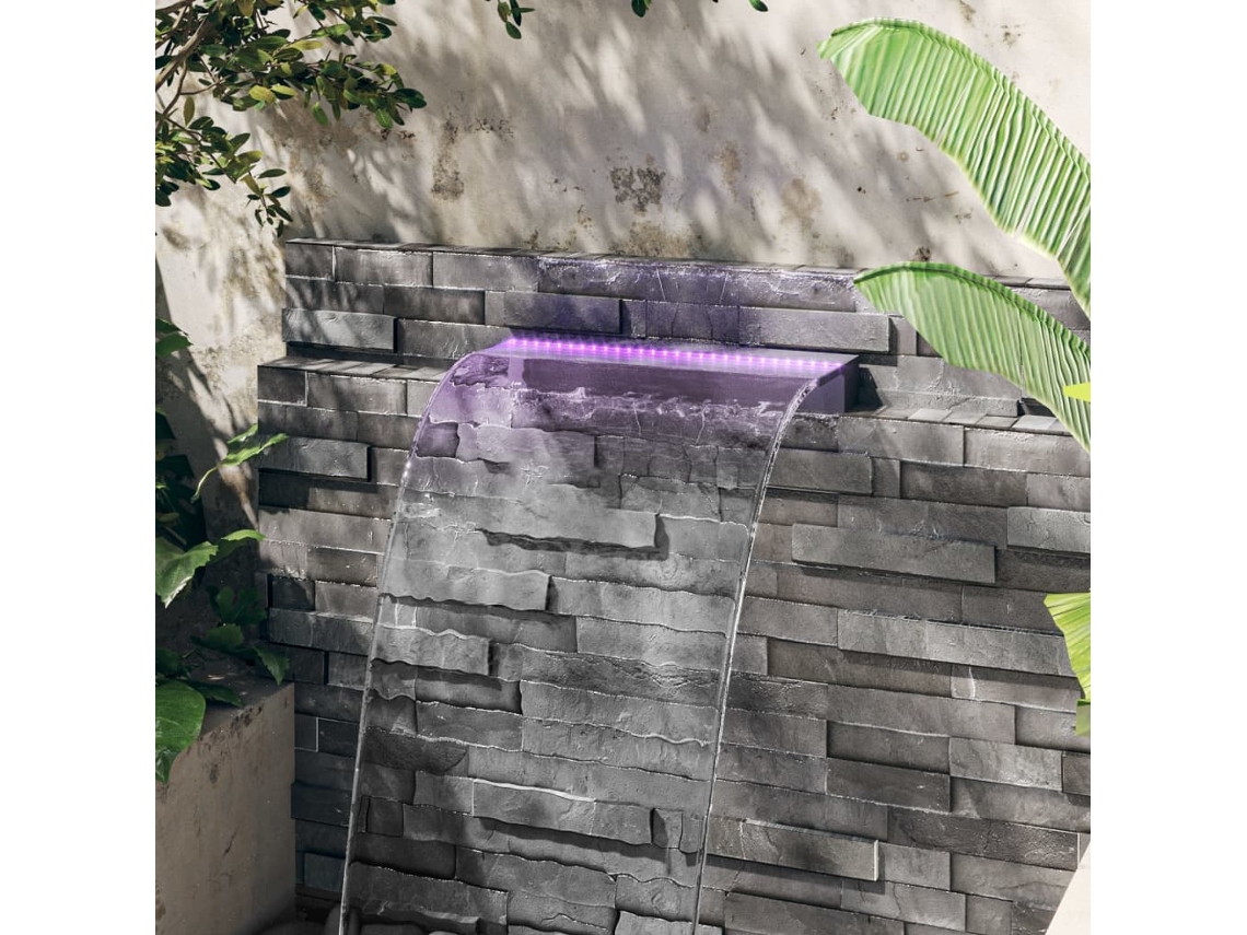Vidaxl Cascata Com Luzes Led Rgb 60 Cm Acrílico