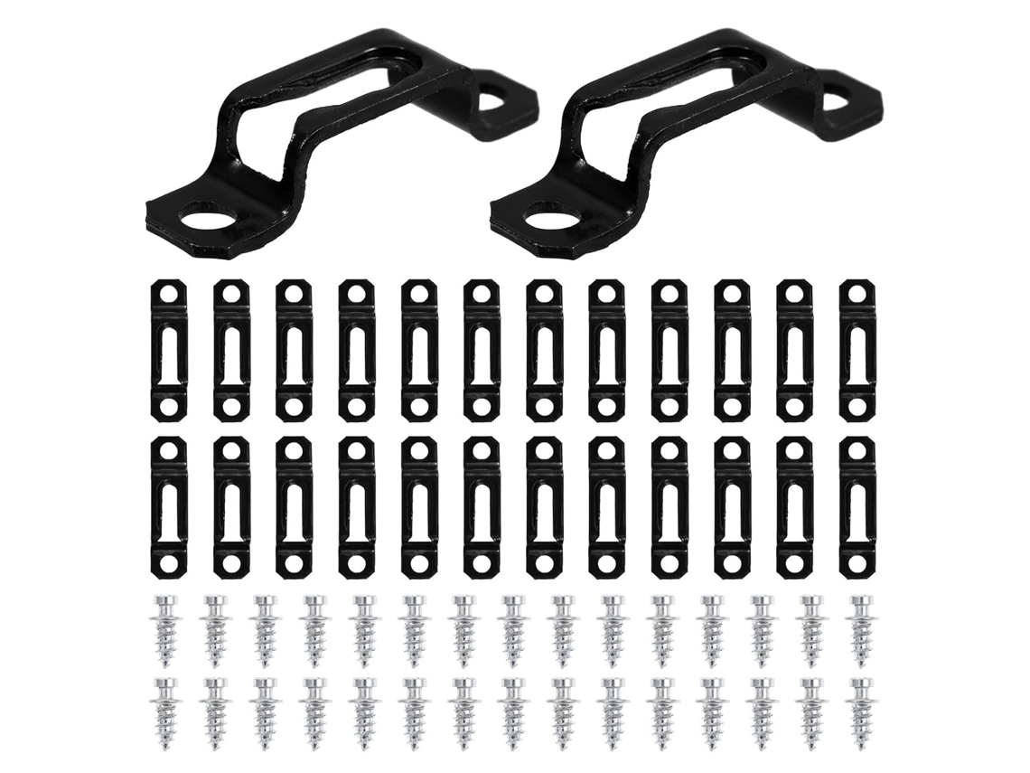 Gadpiparty Conjunto De 30-conectores Invisíveis Com Parafusos Para Móveis Ferro Preto, Impede O Afrouxamento Com Fecho