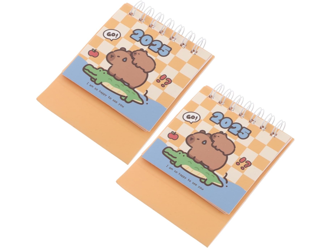 Kit Com 2 Mini Calendários De Mesa, Planejador Anual Pequeno,