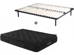Colchão e Estrado de Cama Black Dream DREAMEA PLAY (Preto - Metal - 190x140x28 cm)