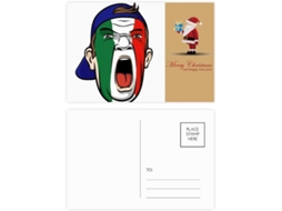 Pacote com 20 Máscaras de Maquiagem a Bandeira Italiana. 14,6 X 9,8 Cm