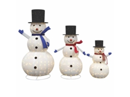 Conjunto 3 Decoração De Natal Vidaxl Branco Quente Tecido (55 X 122 Cm)