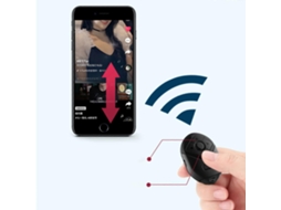 Controle remoto Bluetooth para iPhone e Android, controle remoto para câmera TikTok, virar página, reproduzir/pausar, 6 botões Slowmoose