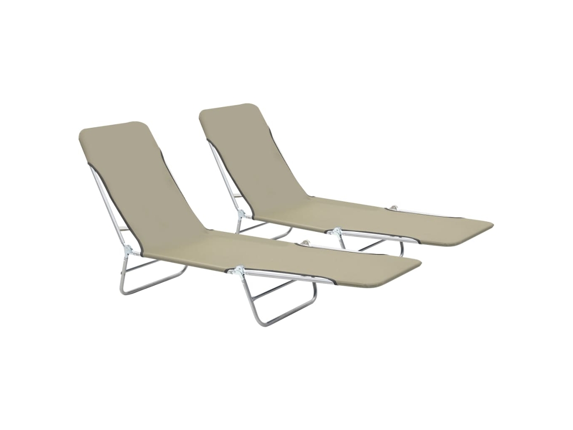 Sunlounger, Sunloungers Vidaxl Cinzento-acastanhado Tecido (n/a)