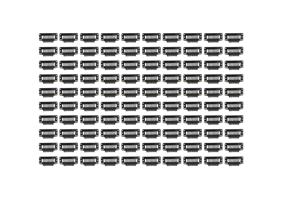 100pcs Grampos De Extensão De Cabelo Em Forma De U Com 9 Dentes 32mm Preto Para Diy