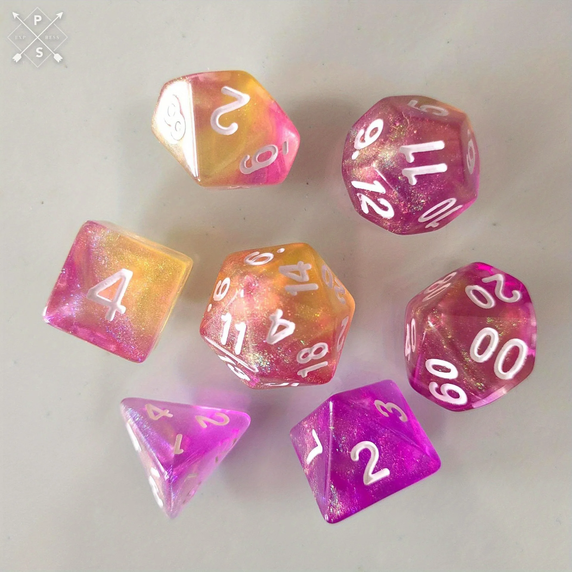 (roxo Sonhador) Conjunto De 7 Dados De Dragão Em Duas Cores, Jogo De Tabuleiro Clássico